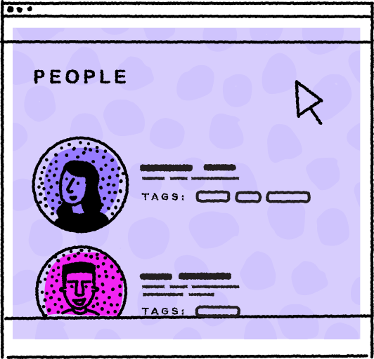 People hover
